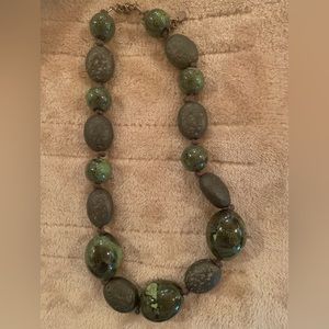 Green bead necklace